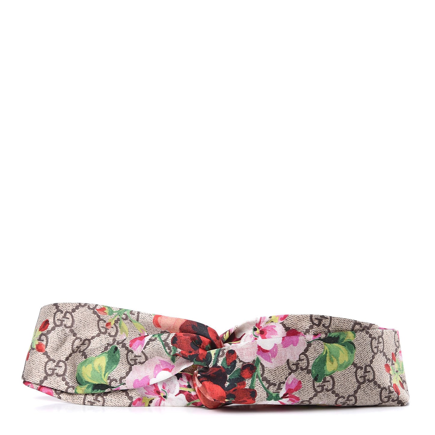 Silk Monogram Blooms Print Headband Antique Rose