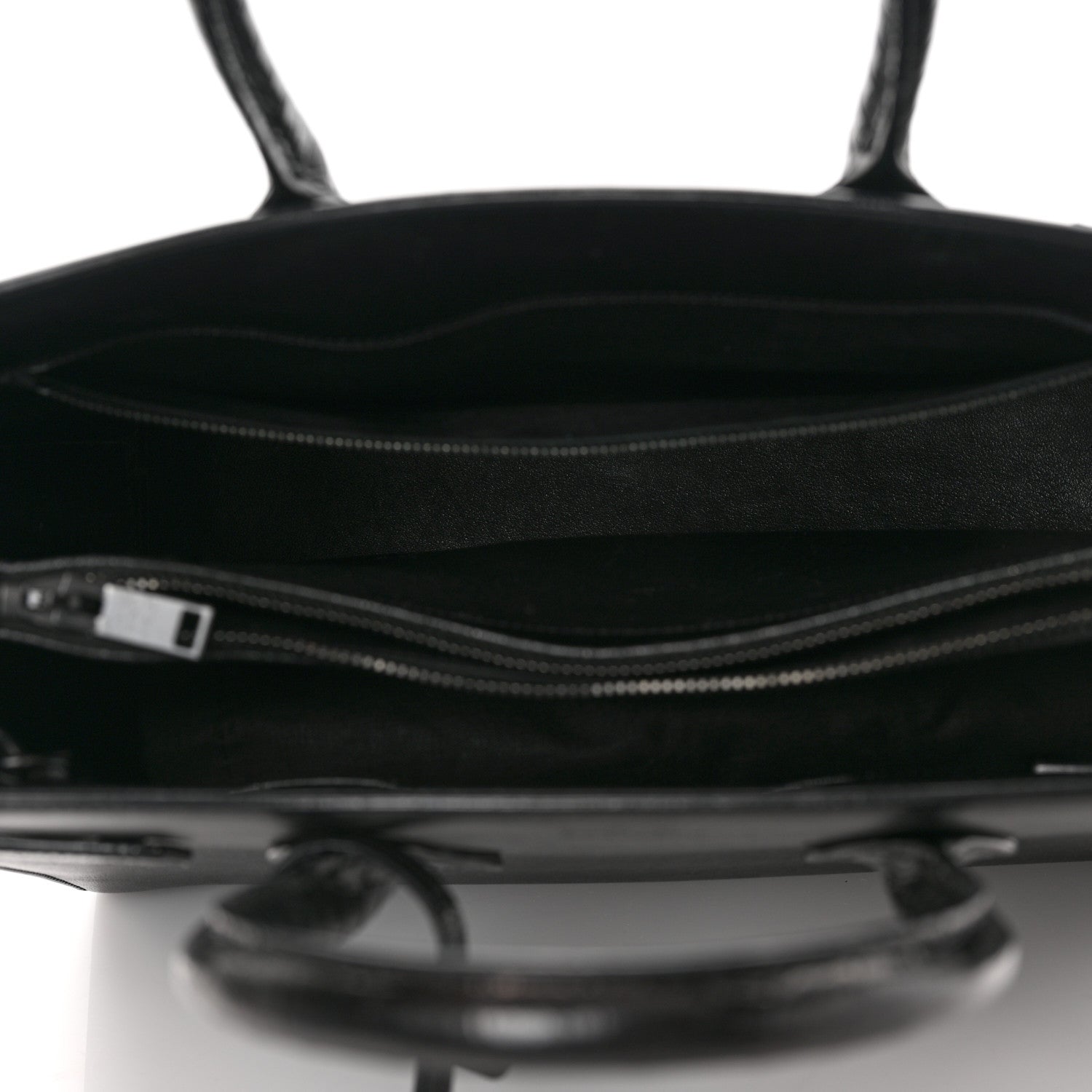 Saint Laurent Calfskin Crocodile Embossed Small Sac de Jour Black 5 of 8
