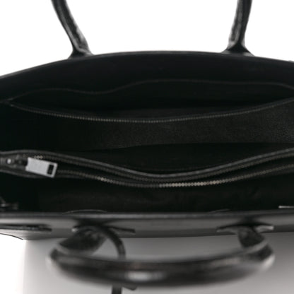 Saint Laurent Calfskin Crocodile Embossed Small Sac de Jour Black 5 of 8