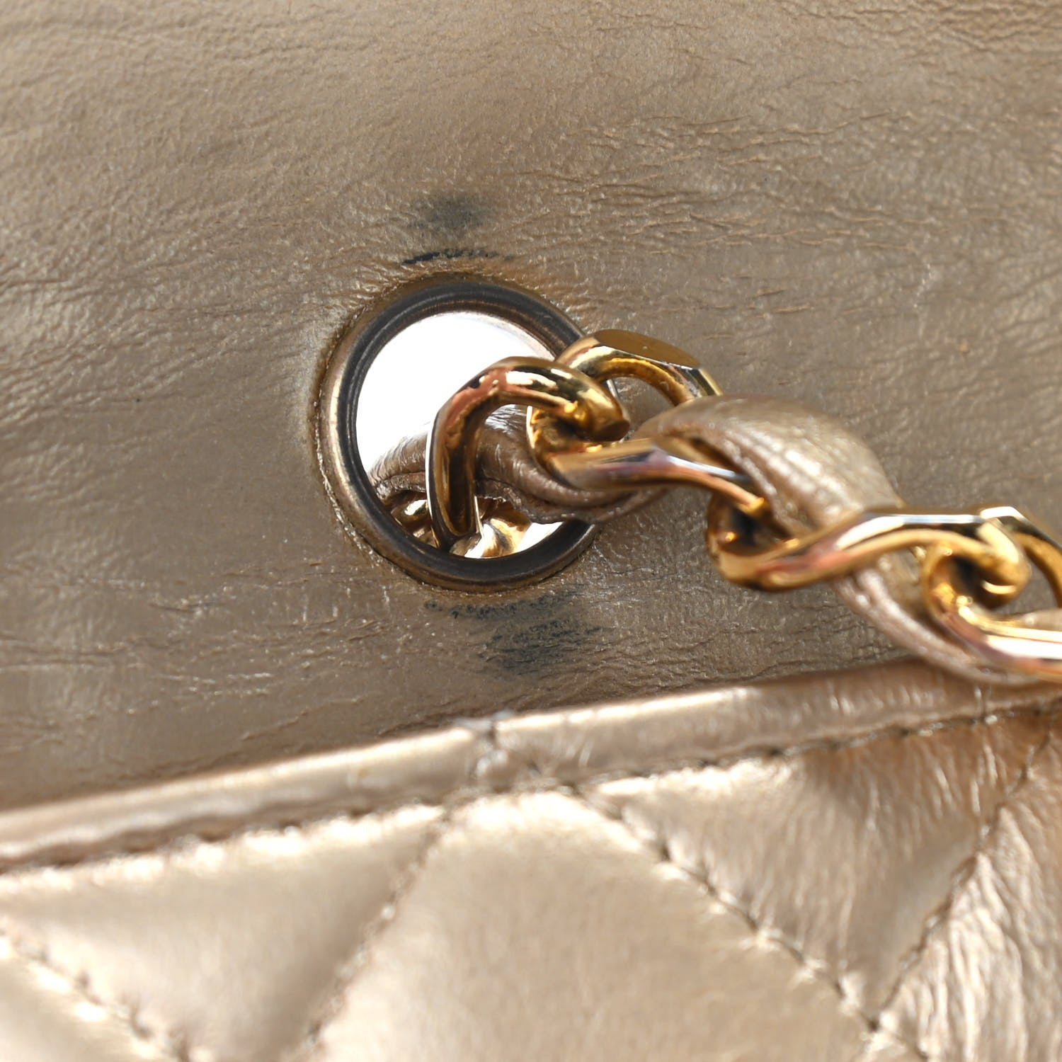 Chanel Metallic Lambskin Quilted Extra Mini Flap Gold 7 of 9