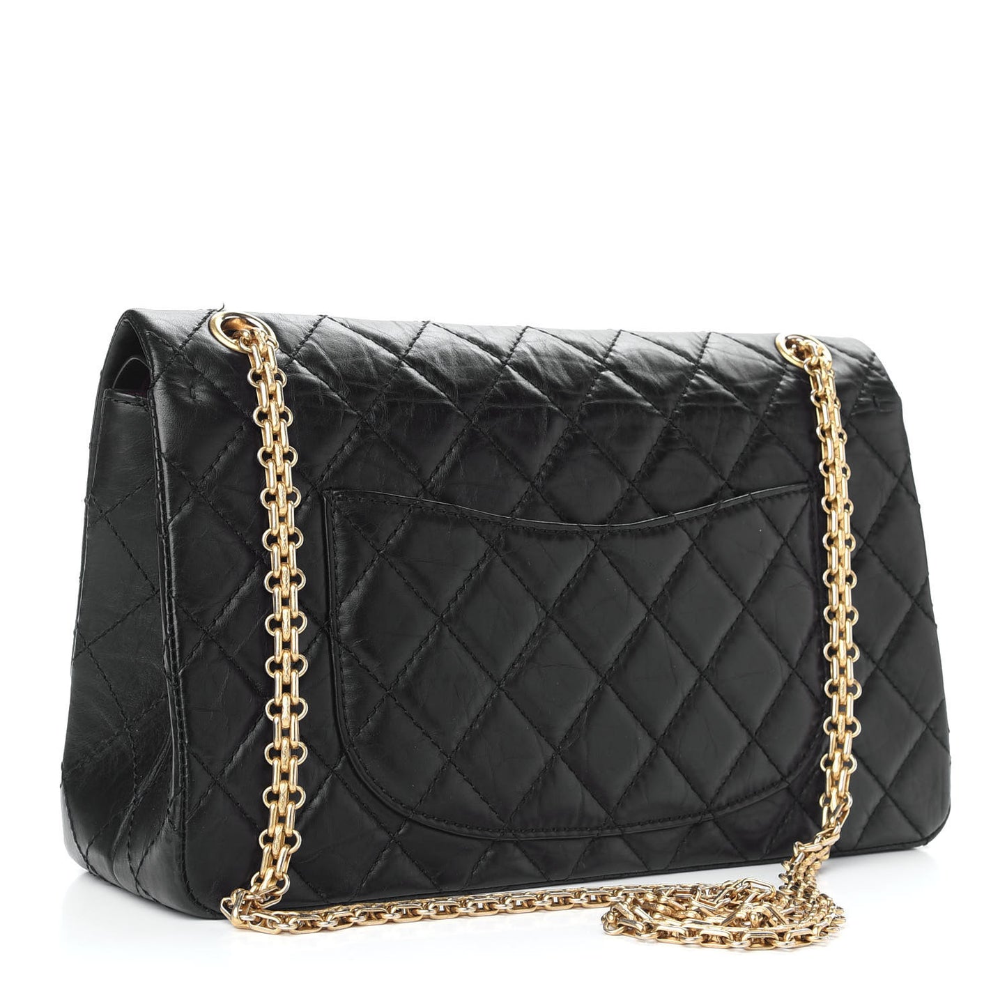 Aged Calfskin Quilted 2.55 Reissue 226 Flap Black