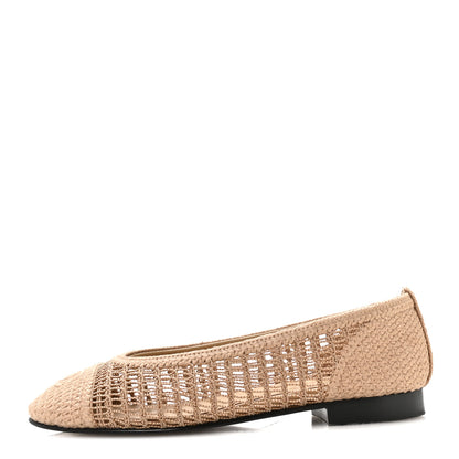 Chanel Raffia Cap Toe Ballerina Flats 36.5 Beige 1 of 8