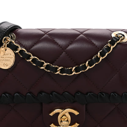 Chanel Lambskin Calfskin Braided Mini My Own Frame Flap Dark Burgundy Black 8 of 10