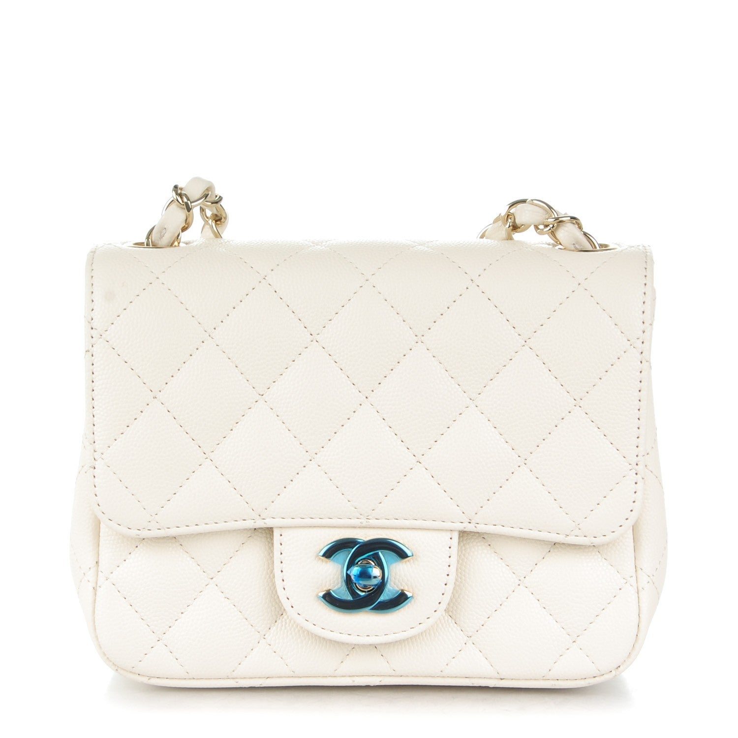 Chanel Caviar Quilted Mini Square Flap White 1 of 8