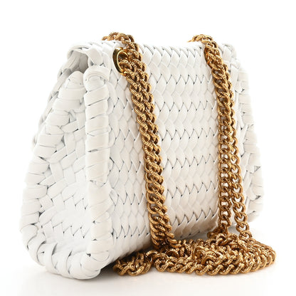 Dolce & Gabbana Nappa Woven Small Devotion Envelope Shoulder Bag White 4 of 11