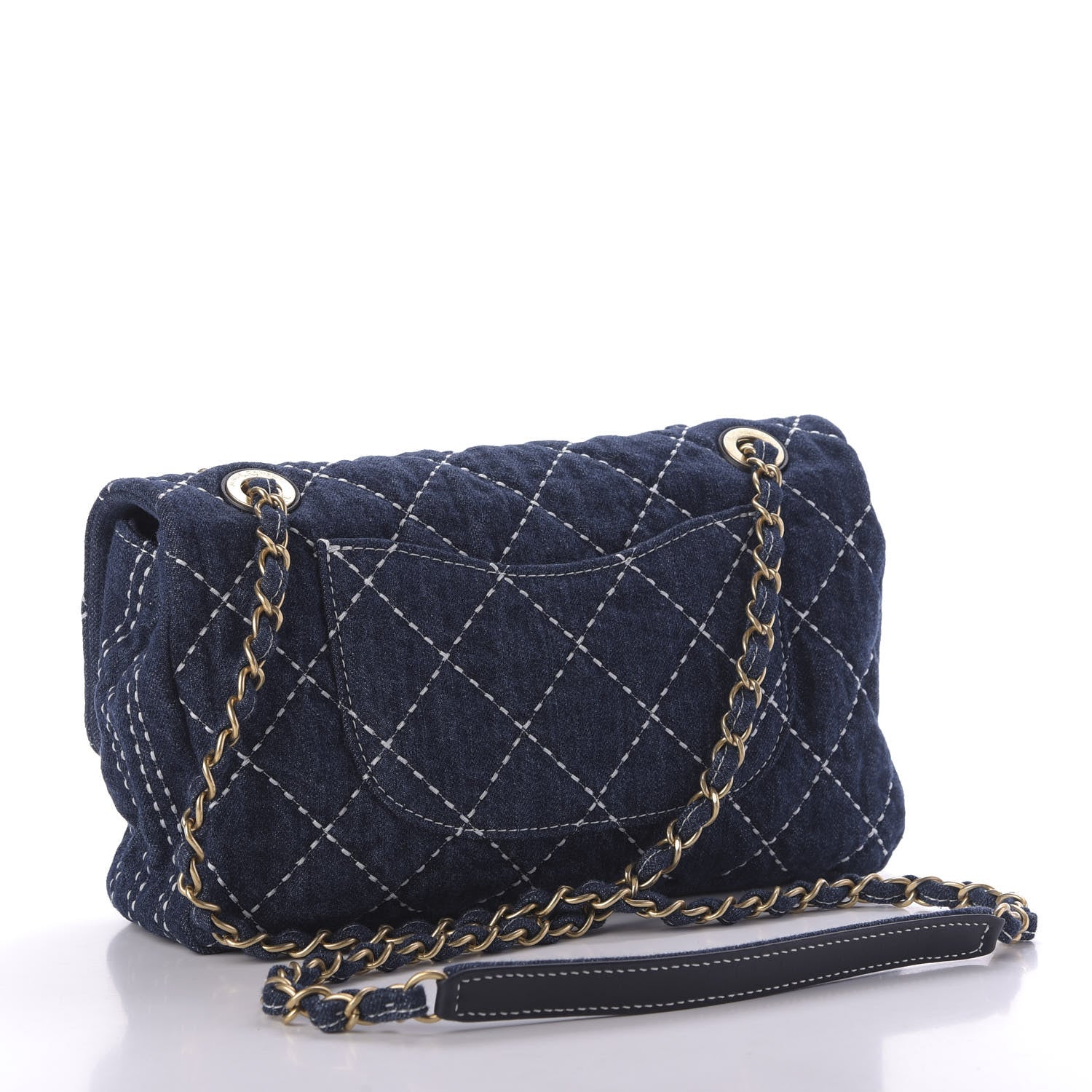 Chanel Denim Quilted Medium Denim Trip Single Flap Blue 3 of 10
