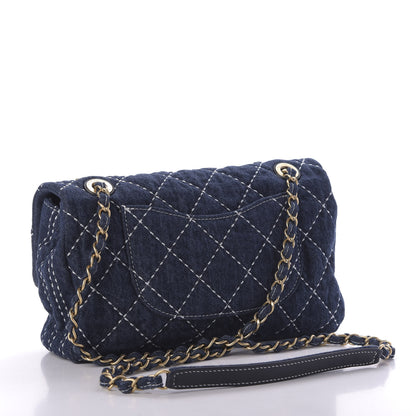 Chanel Denim Quilted Medium Denim Trip Single Flap Blue 3 of 10