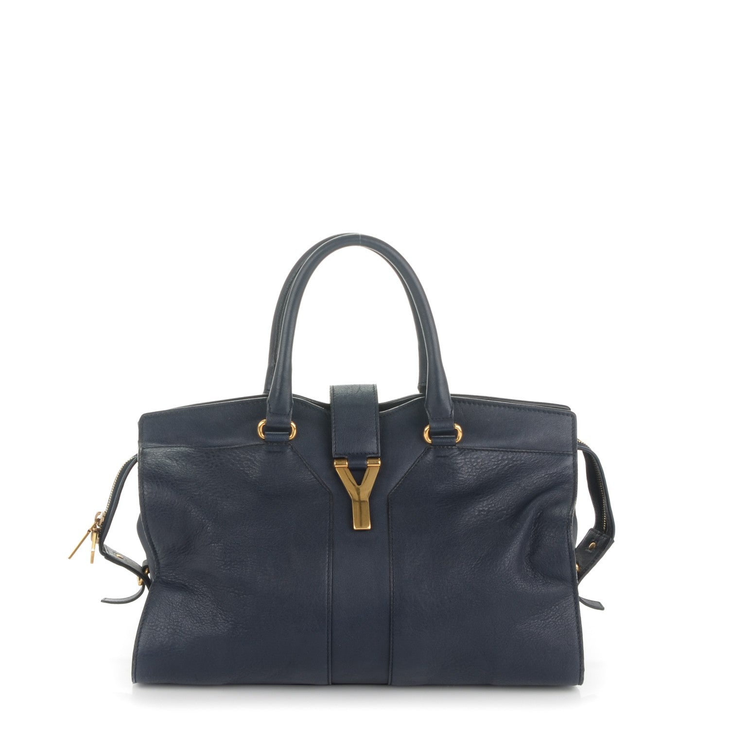 Saint Laurent Sheepskin Medium Cabas ChYc Navy 1 of 7