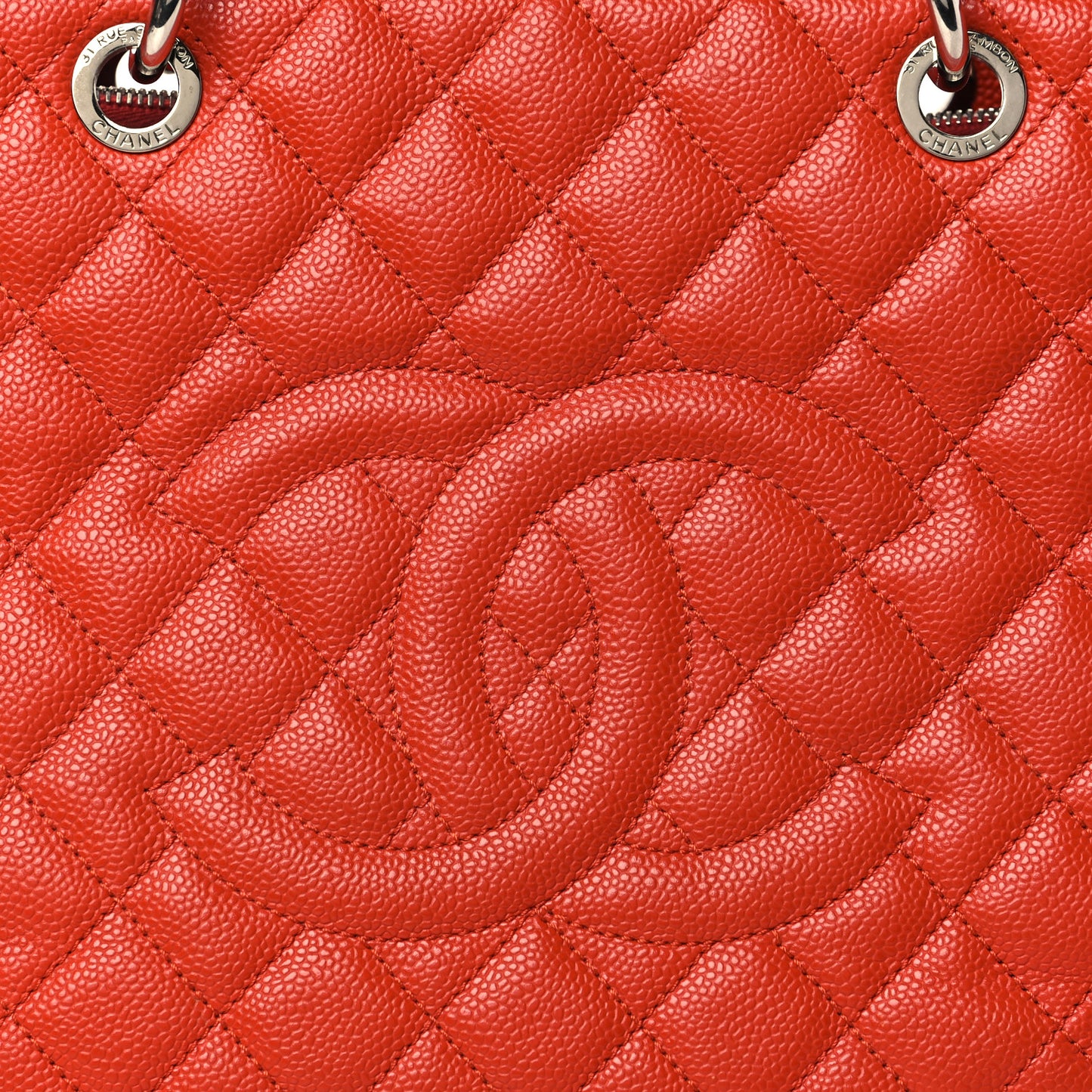 Caviar Quilted Grand Shopping Tote GST Orange