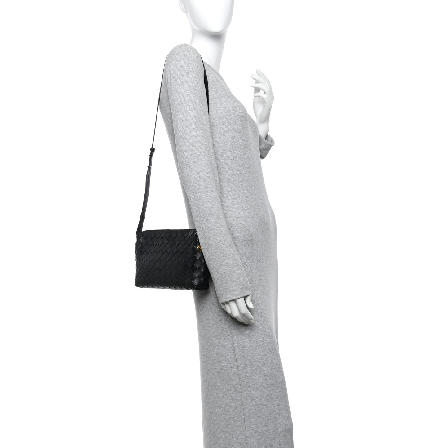 Nappa Intrecciato Crossbody Black