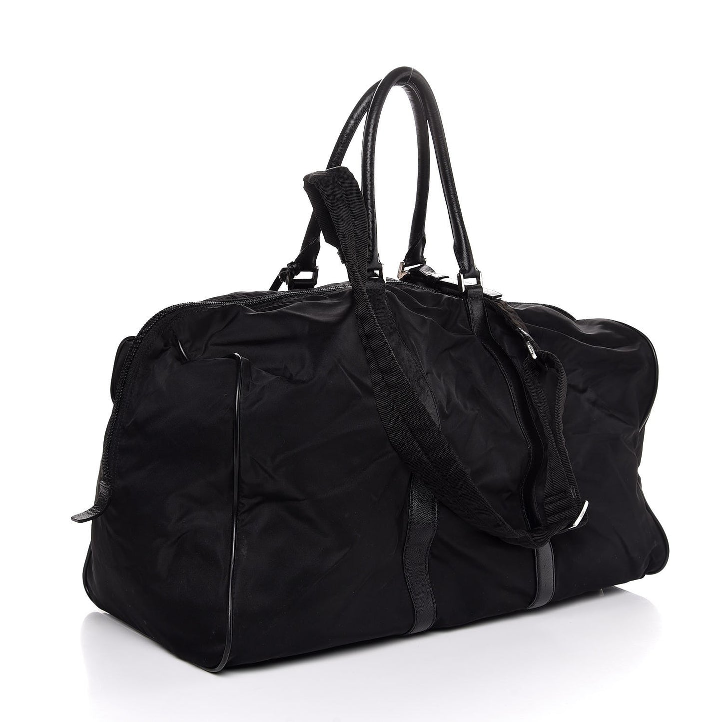 Tessuto Nylon Saffiano Duffel Bag Black