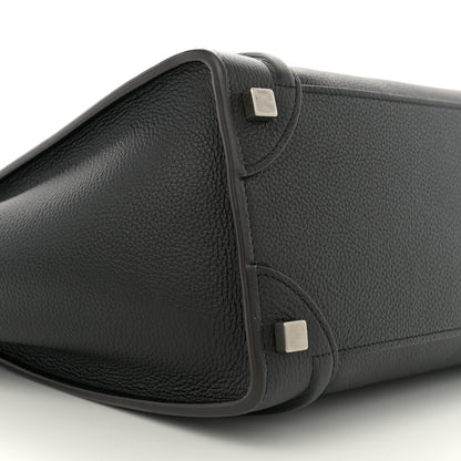 Celine Drummed Calfskin Micro Luggage Black 9 of 12