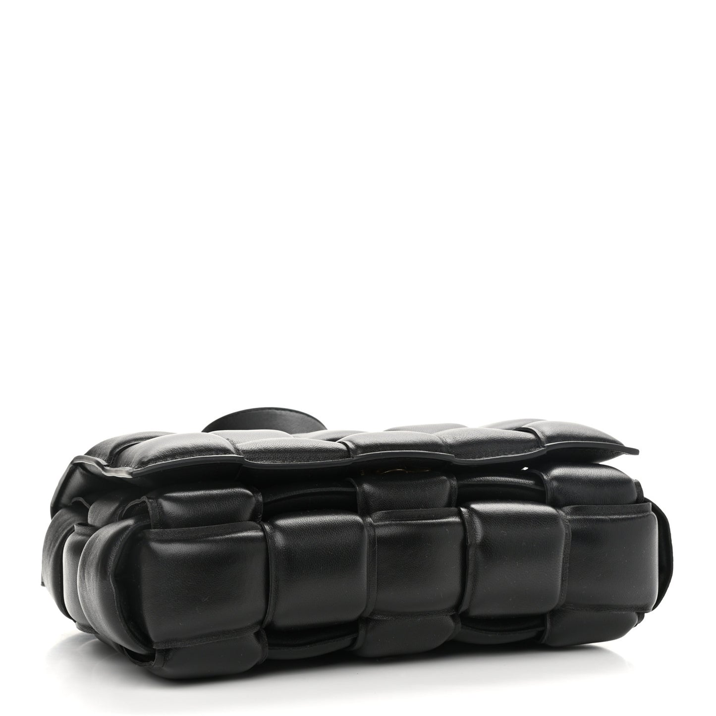 Nappa Maxi Intreccio Padded Cassette Crossbody Bag Black