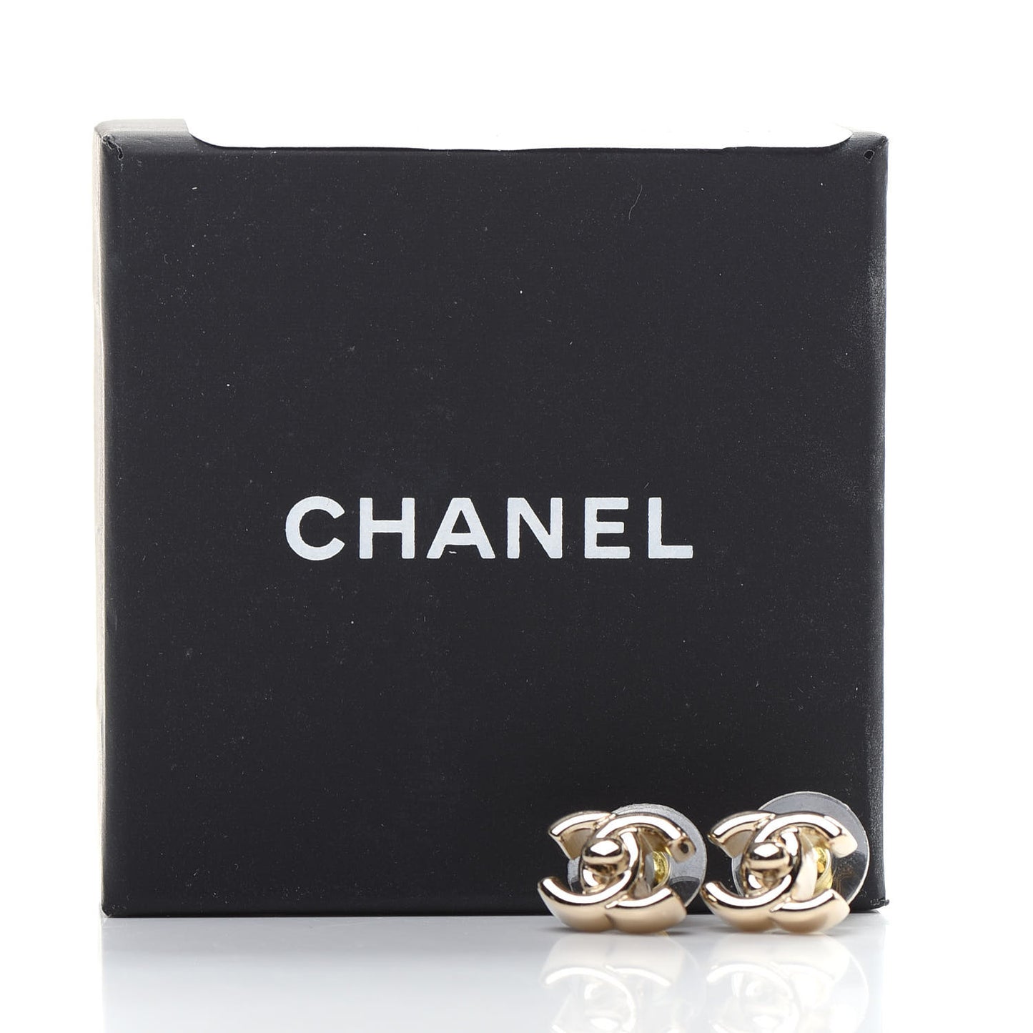 Metal CC Turnlock Earrings Gold