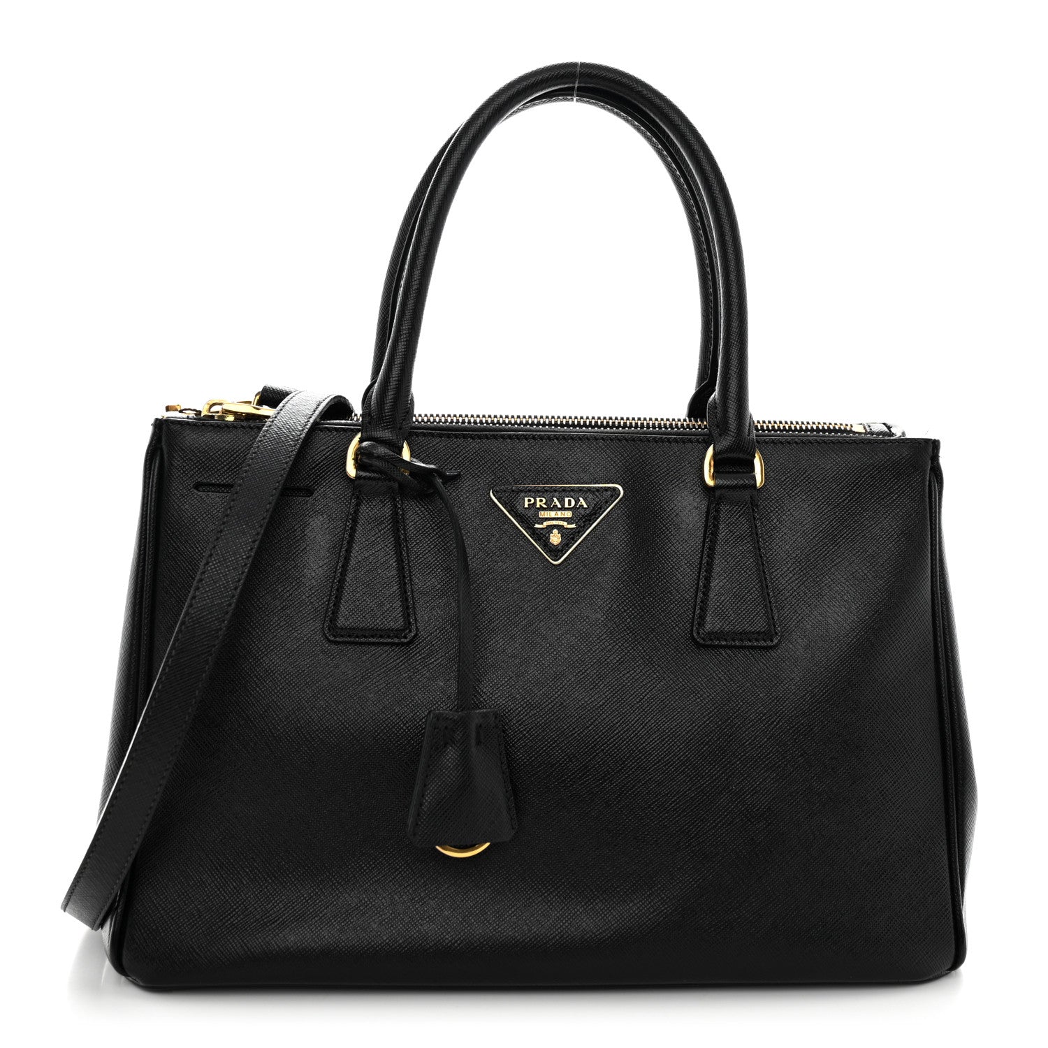 Prada Saffiano Small Galleria Double Zip Tote Black 1 of 11