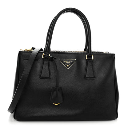 Prada Saffiano Small Galleria Double Zip Tote Black 1 of 11