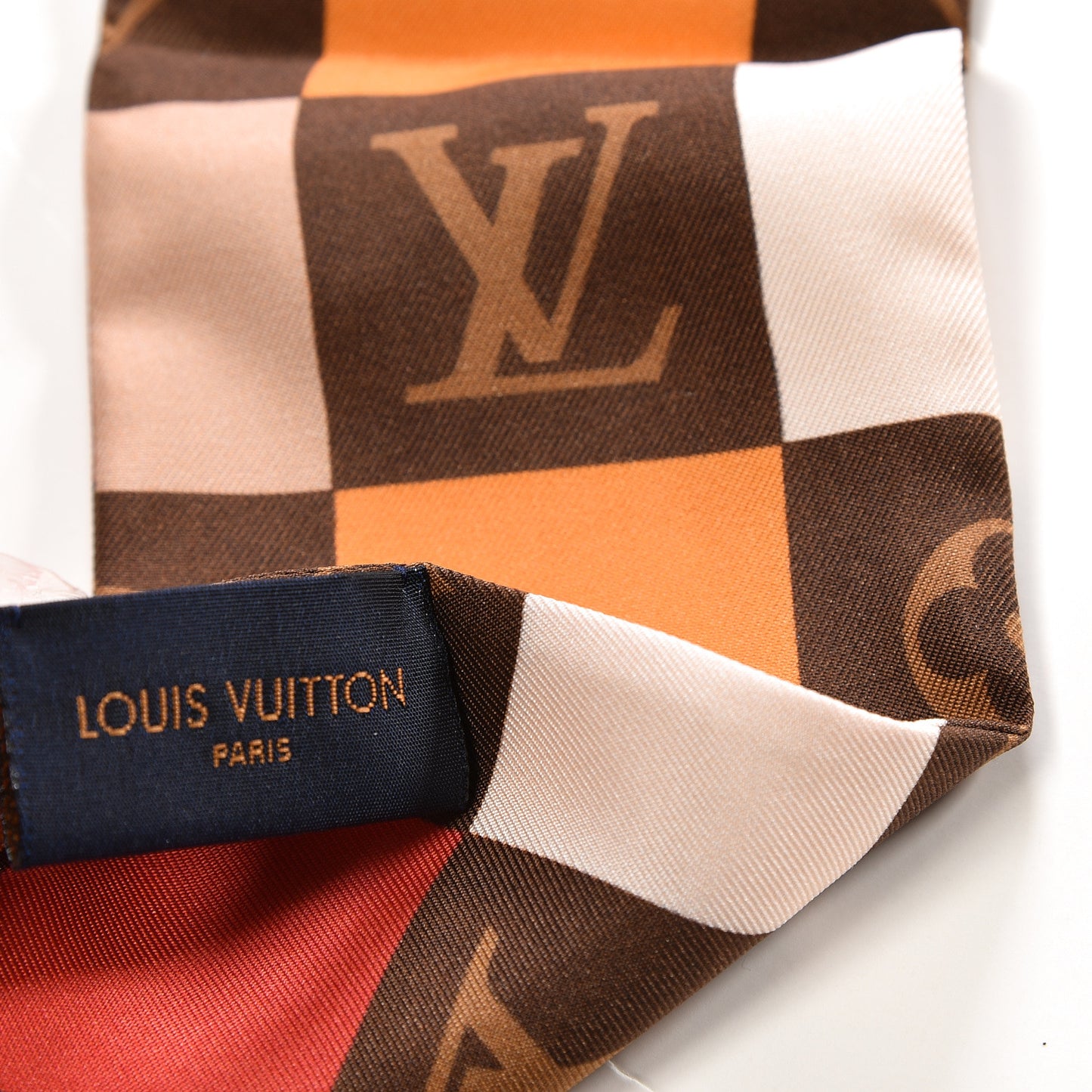 Silk Monogram Check Bandeau Beige