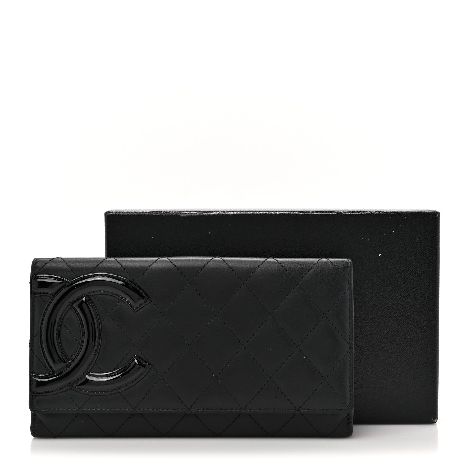 Chanel Calfskin Quilted Cambon Tri-Fold Wallet  Black 10 of 10