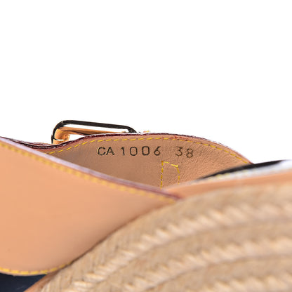 Louis Vuitton Vachetta Denim Juan Les Pins Espadrille Wedge Heels 38 Blue 7 of 12