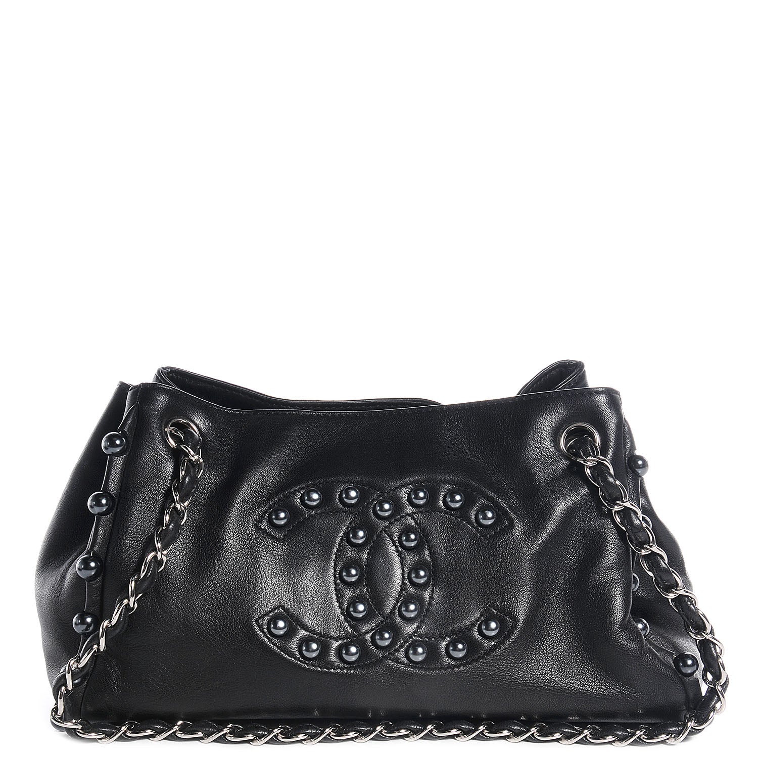 Chanel Lambskin Pearl Obsession Tote Black 1 of 7