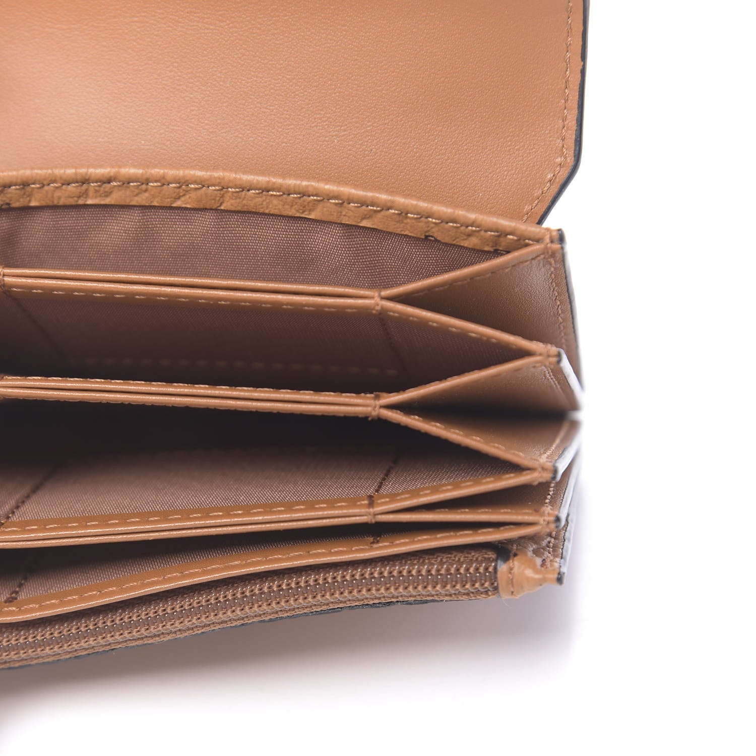 MCM Visetos Mini Accordion Card Wallet Cognac 5 of 7