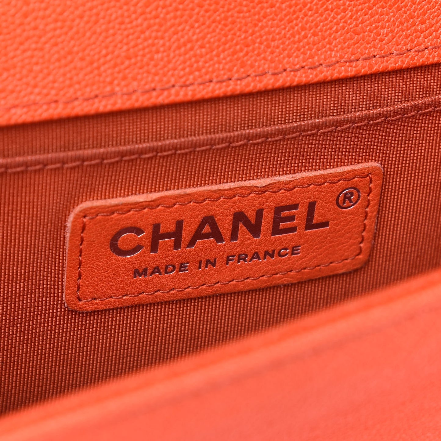 Caviar Quilted Small Boy Flap Orange