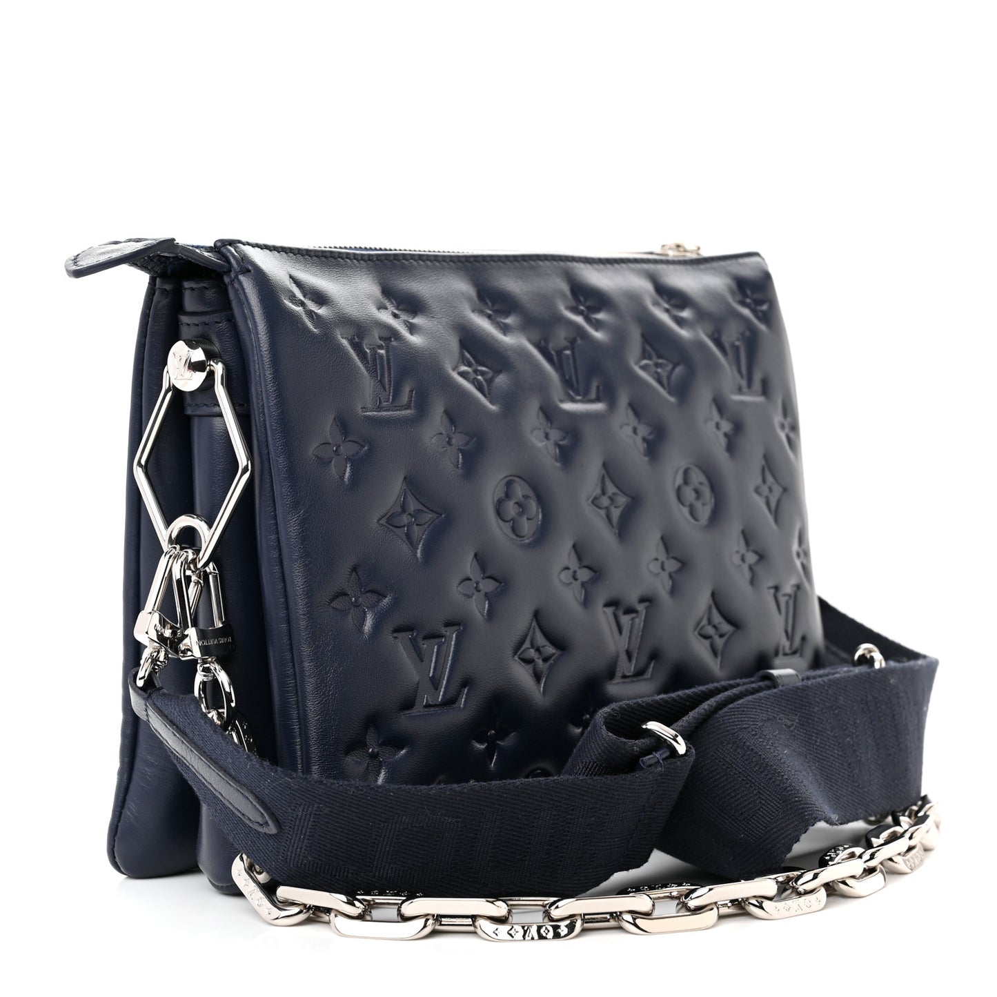Lambskin Embossed Monogram Coussin PM Navy