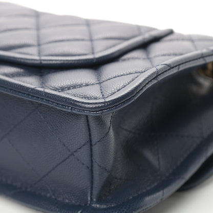 Chanel Caviar Quilted Medium Sweet Classic Flap Navy Blue 11 of 13