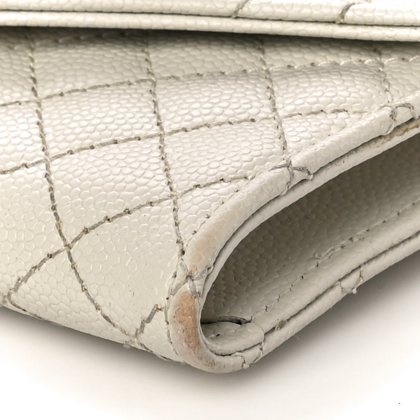 Grain De Poudre Textured Mixed Matelasse Triquilt Small Monogram Envelope Wallet Blanc Vintage