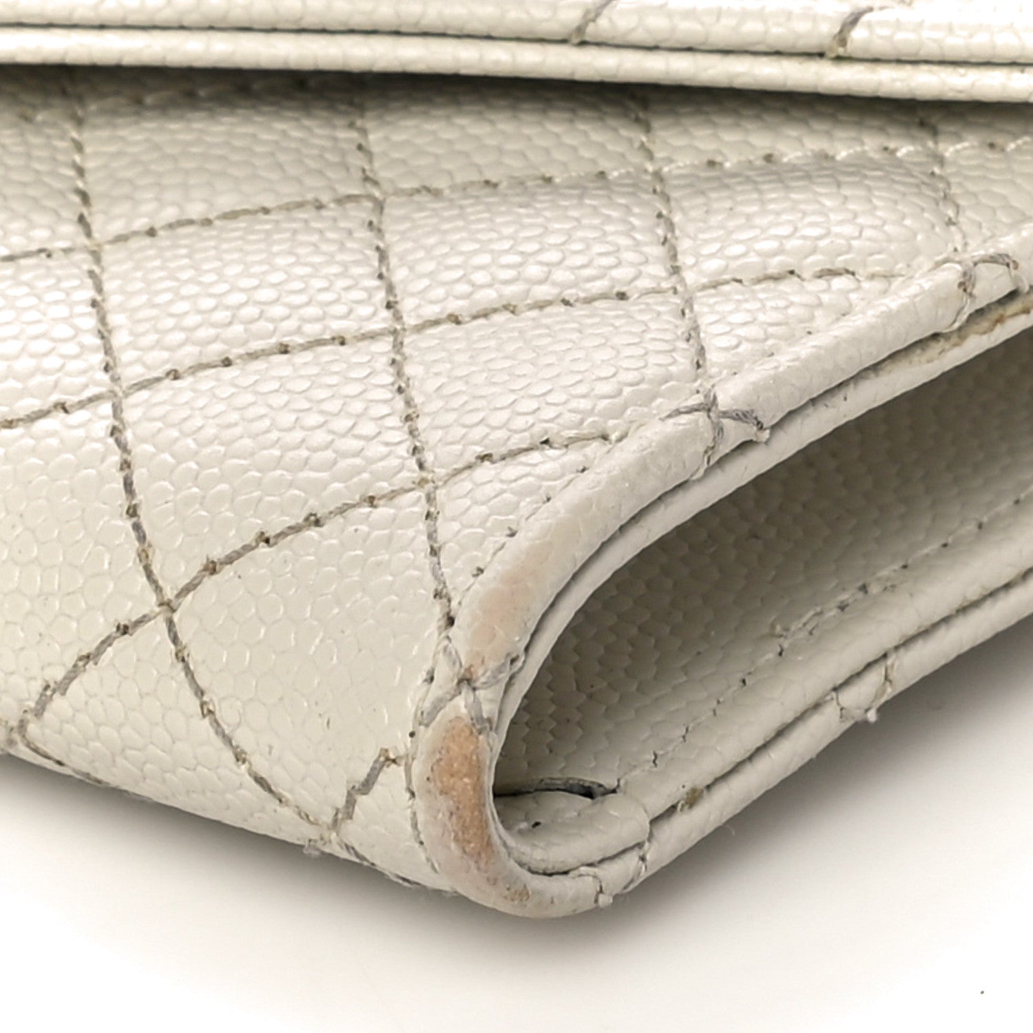 Saint Laurent Grain De Poudre Textured Mixed Matelasse Triquilt Small Monogram Envelope Wallet Blanc Vintage 9 of 13