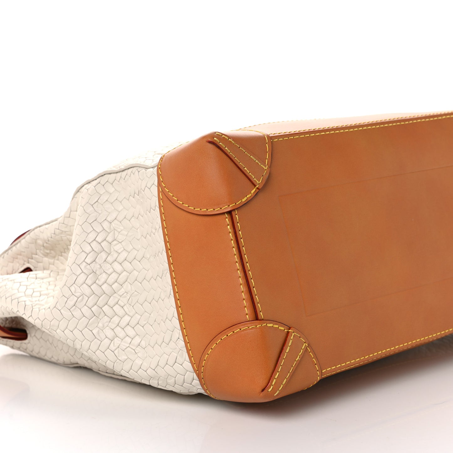 Calfskin Woven Embossed Monogram Steamer 30 Off White