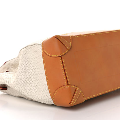 Louis Vuitton Calfskin Woven Embossed Monogram Steamer 30 Off White 10 of 10