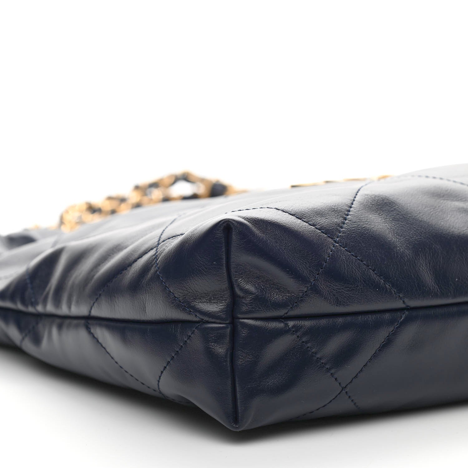 Chanel Shiny Calfskin Quilted Small Chanel 22 Navy 10 of 11