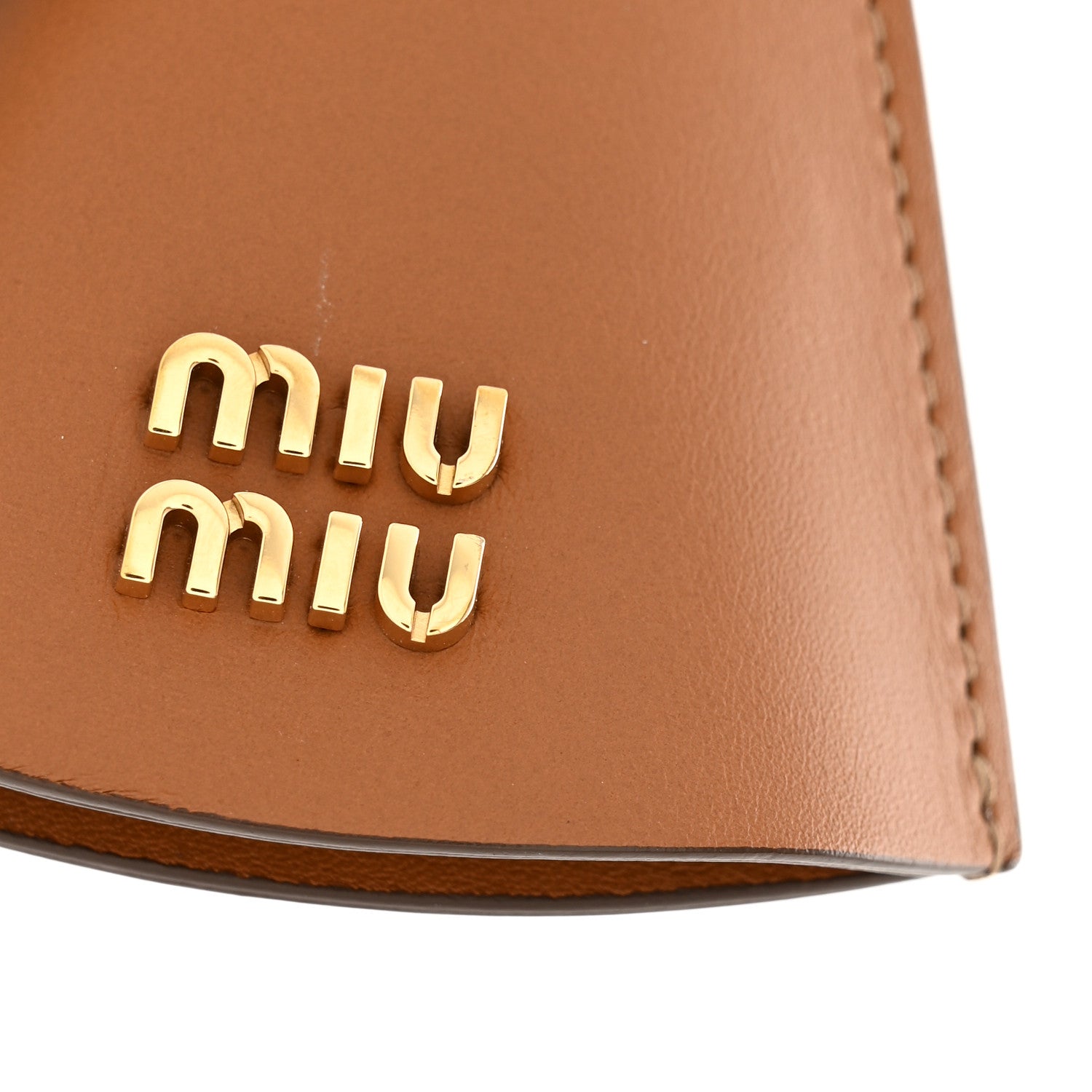 Miu Miu Calfskin Trick Pelle Bag Charm Cognac 1879686 – FASHIONPHILE