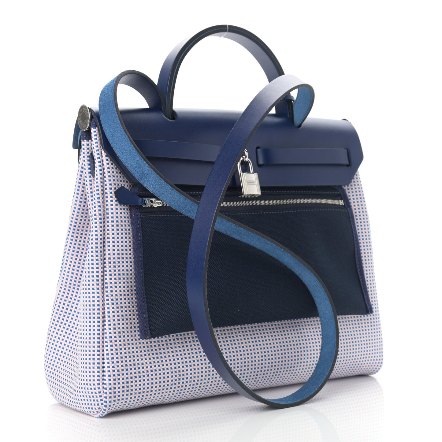 Criss Viking Vache Hunter Herbag Zip Retourne 31 PM Ecru Mauve Bleu