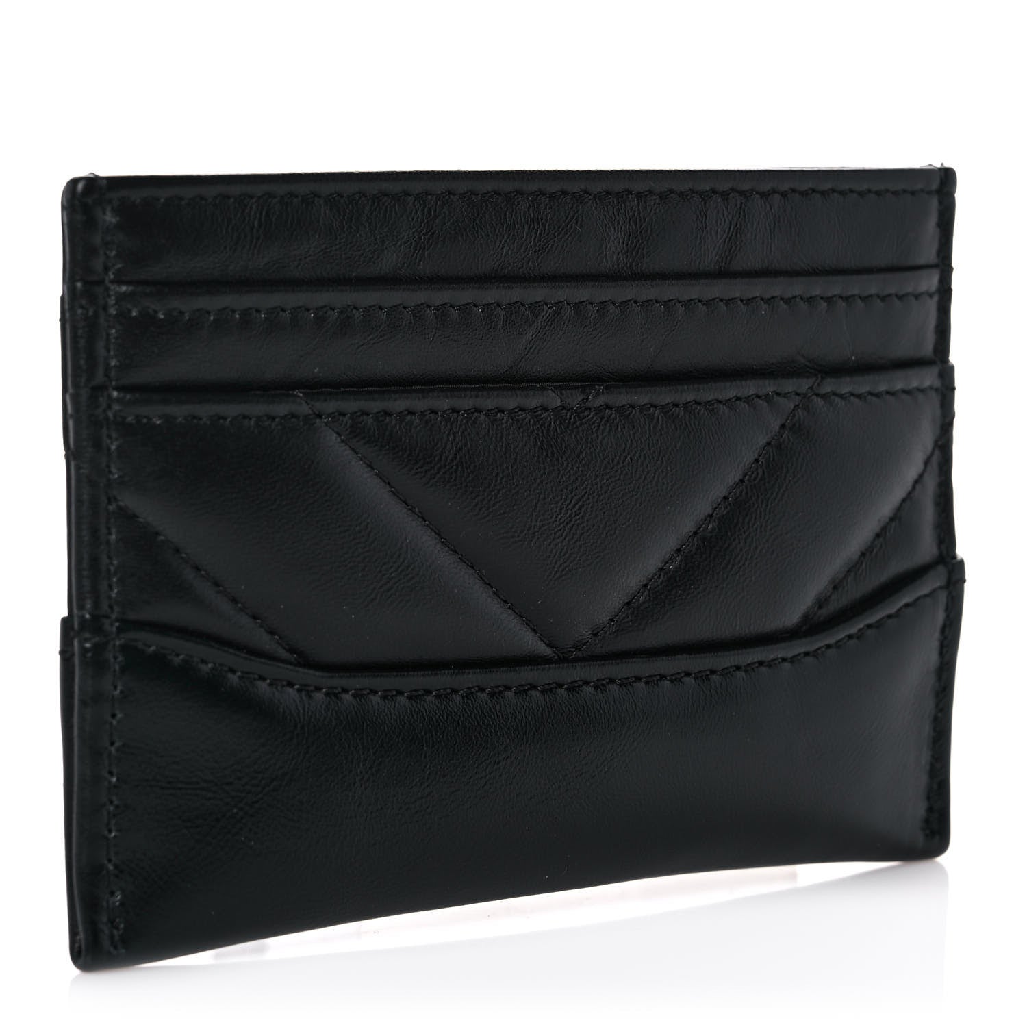 Chanel Aged Calfskin Quilted Gabrielle Card Holder Wallet So Black 3 of 10