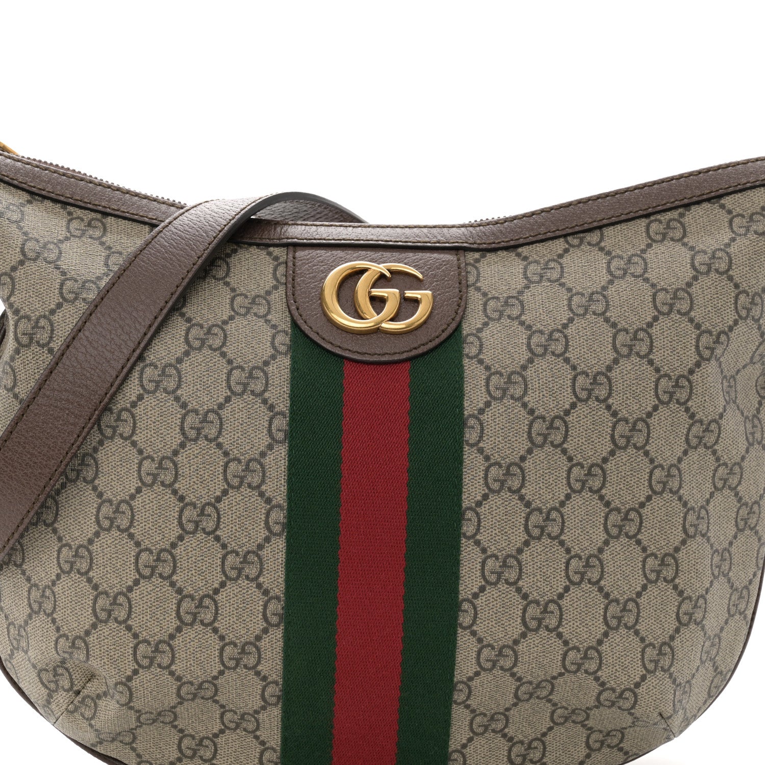 Gucci GG Supreme Monogram Web Small Ophidia Half Moon Hobo Brown 8 of 10