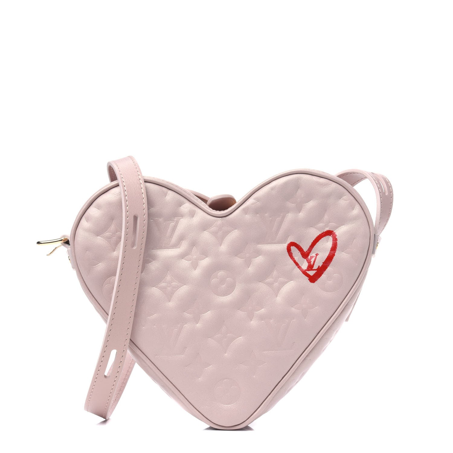 Louis Vuitton Lambskin Embossed Monogram Fall In Love Sac Coeur Light Pink 1 of 9