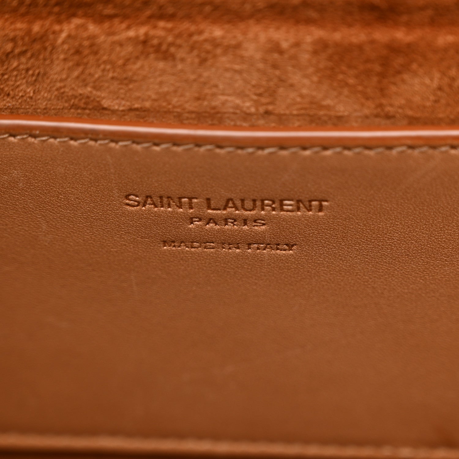 Saint Laurent Calfskin Monogram Take Away Box Dusty Vintage Brown Gold 6 of 12
