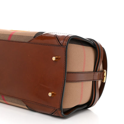 Burberry House Check Bridle Calfskin Medium Alchester Bowling Bag Dark Tan 11 of 13
