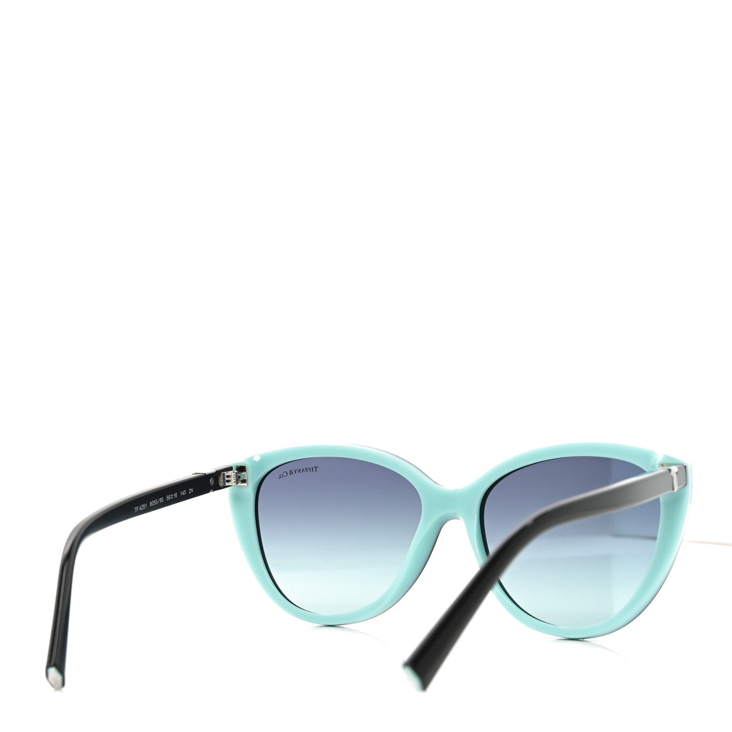 Tiffany Acetate Metal Cat Eye Sunglasses TF4251 Black Blue 4 of 7