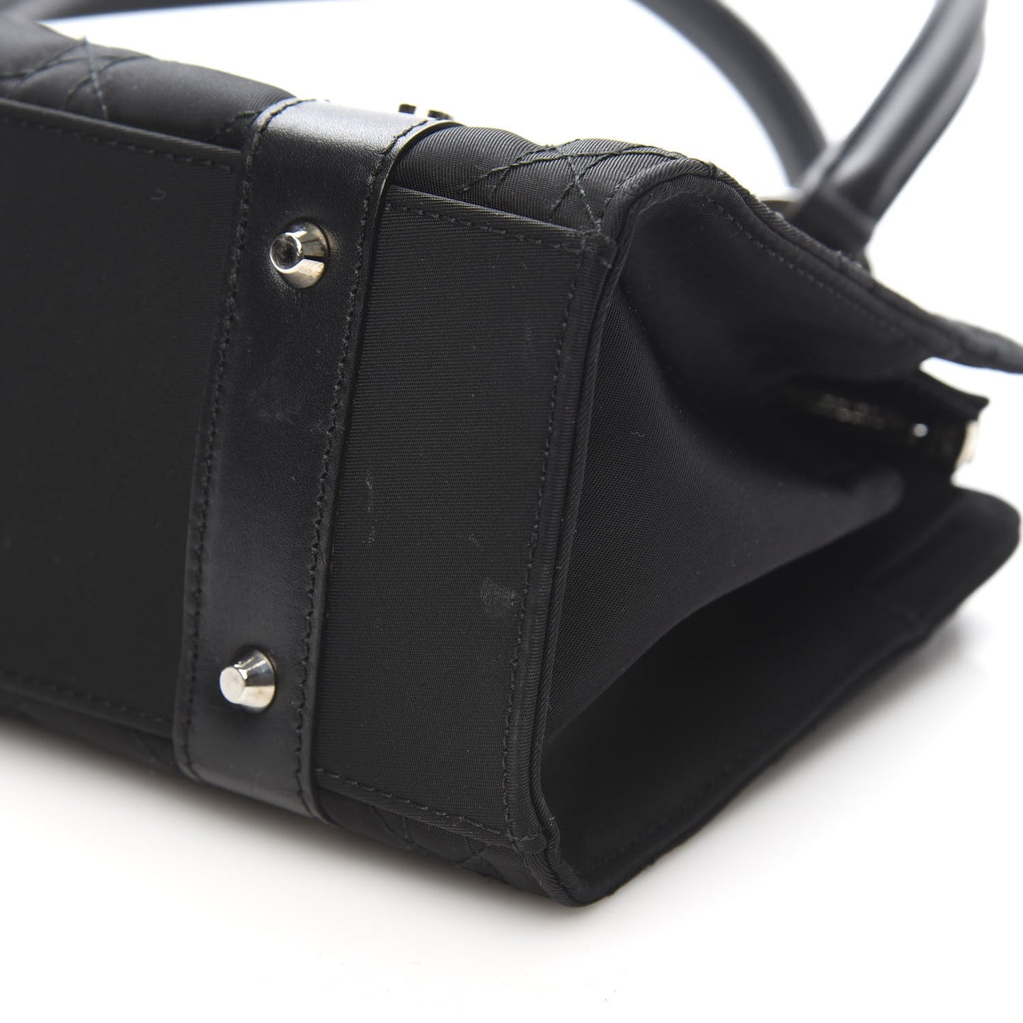 Nylon Cannage Stitched East West Lady Dior Black