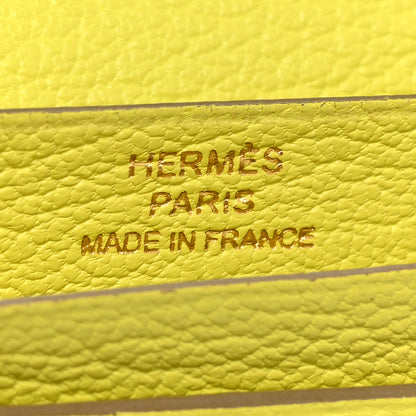 Hermes Chevre Mysore Bearn Gusset Wallet Lime 7 of 15
