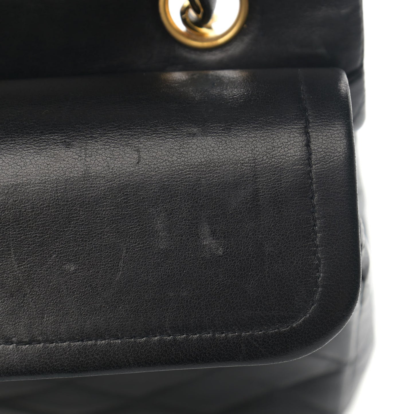 Lambskin Quilted Small Double Flap Black