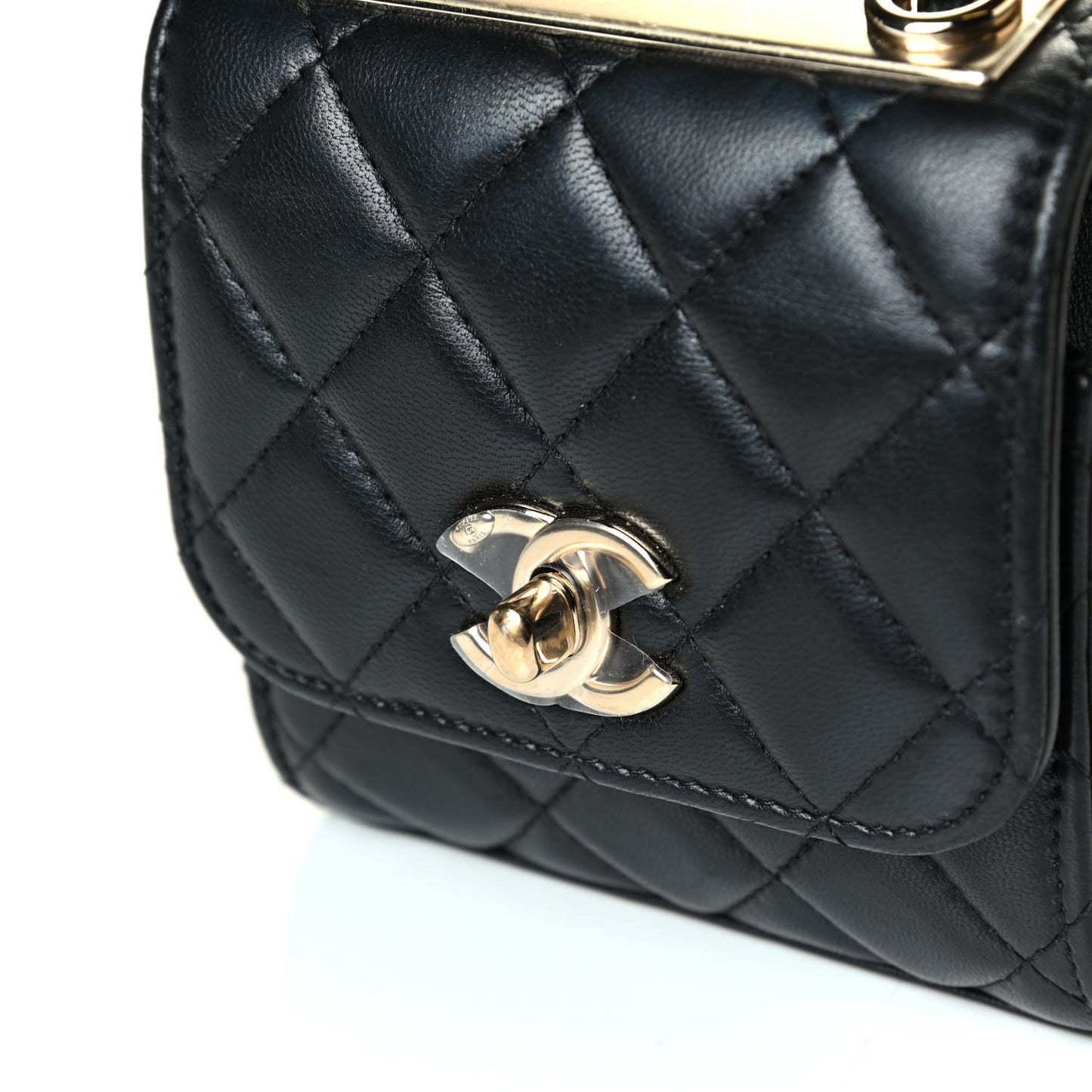Lambskin Quilted Mini Trendy CC Chain Wallet Black