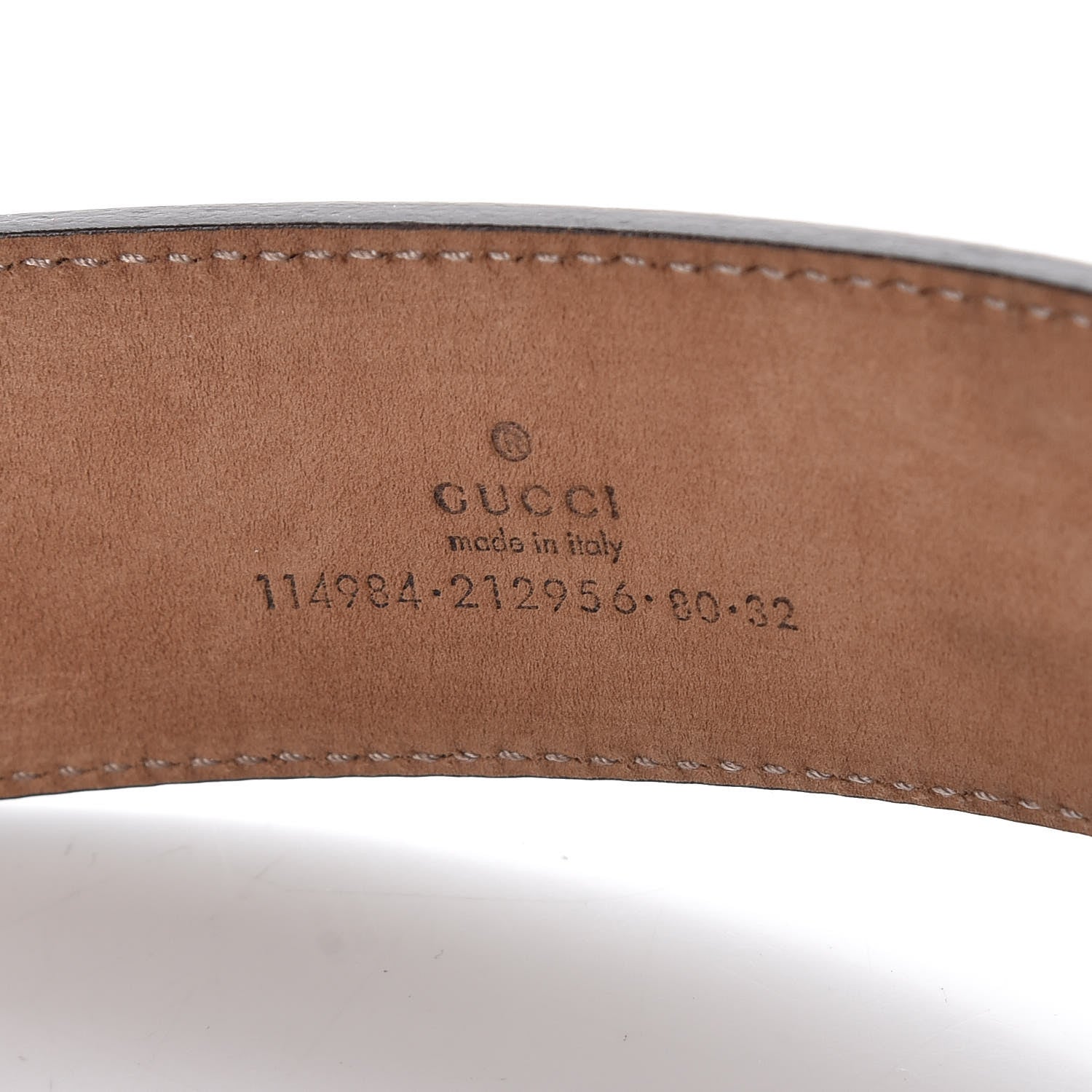 Gucci Calfskin Web Interlocking G Belt 80 32 Dark Brown 4 of 7