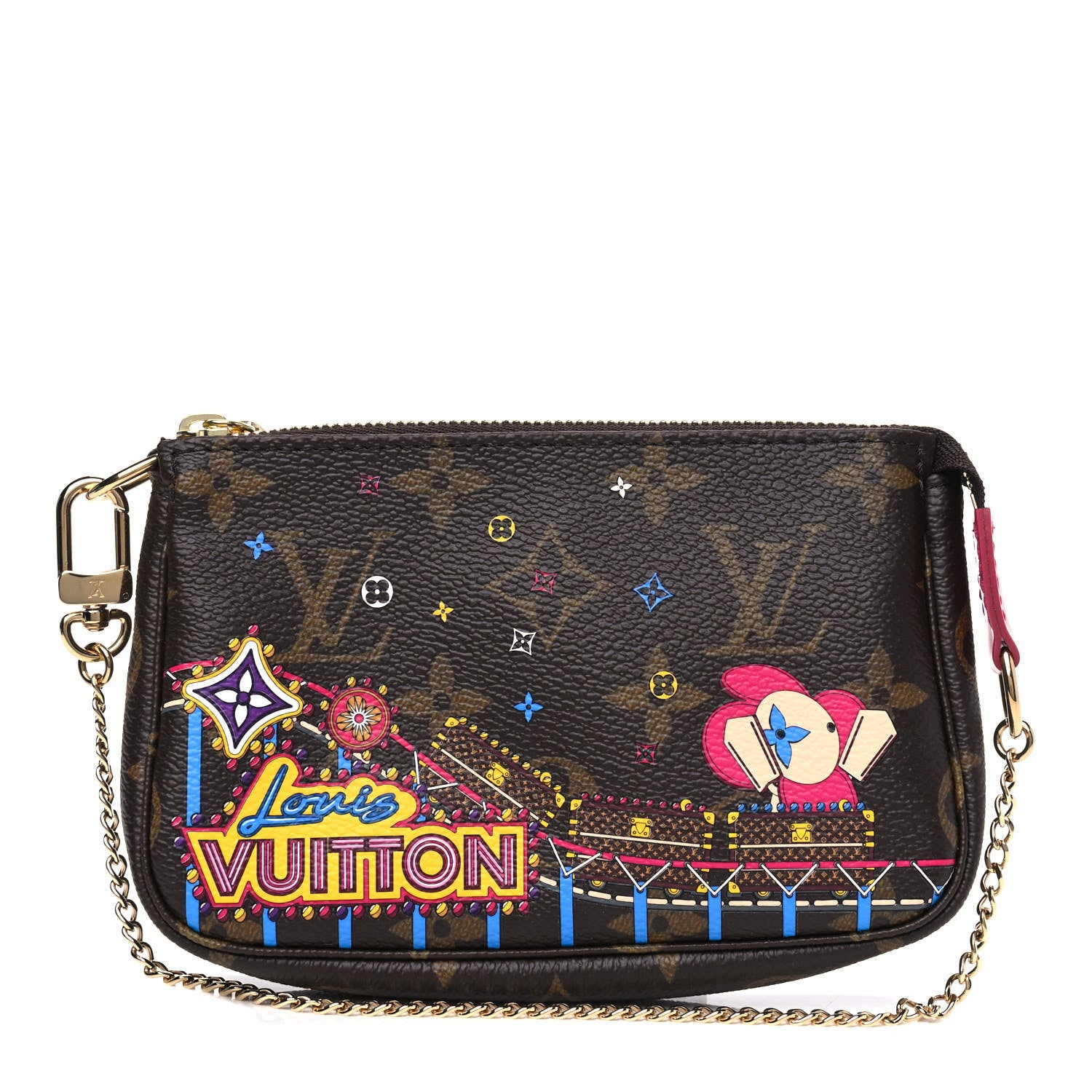 Louis Vuitton Monogram 2020 Christmas Animation Roller Coaster Mini Pochette Accessories Pivoine 1 of 4