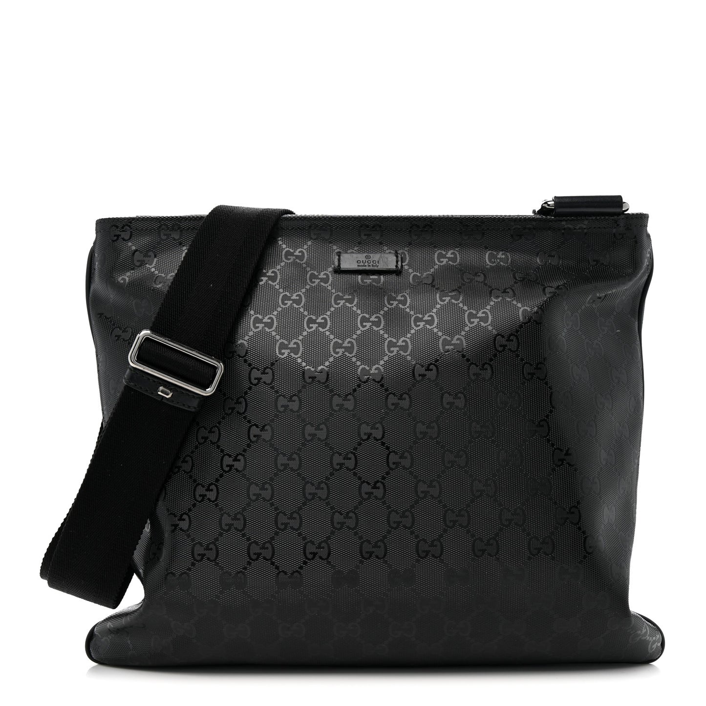 Imprime Monogram Medium Flat Messenger Bag Black