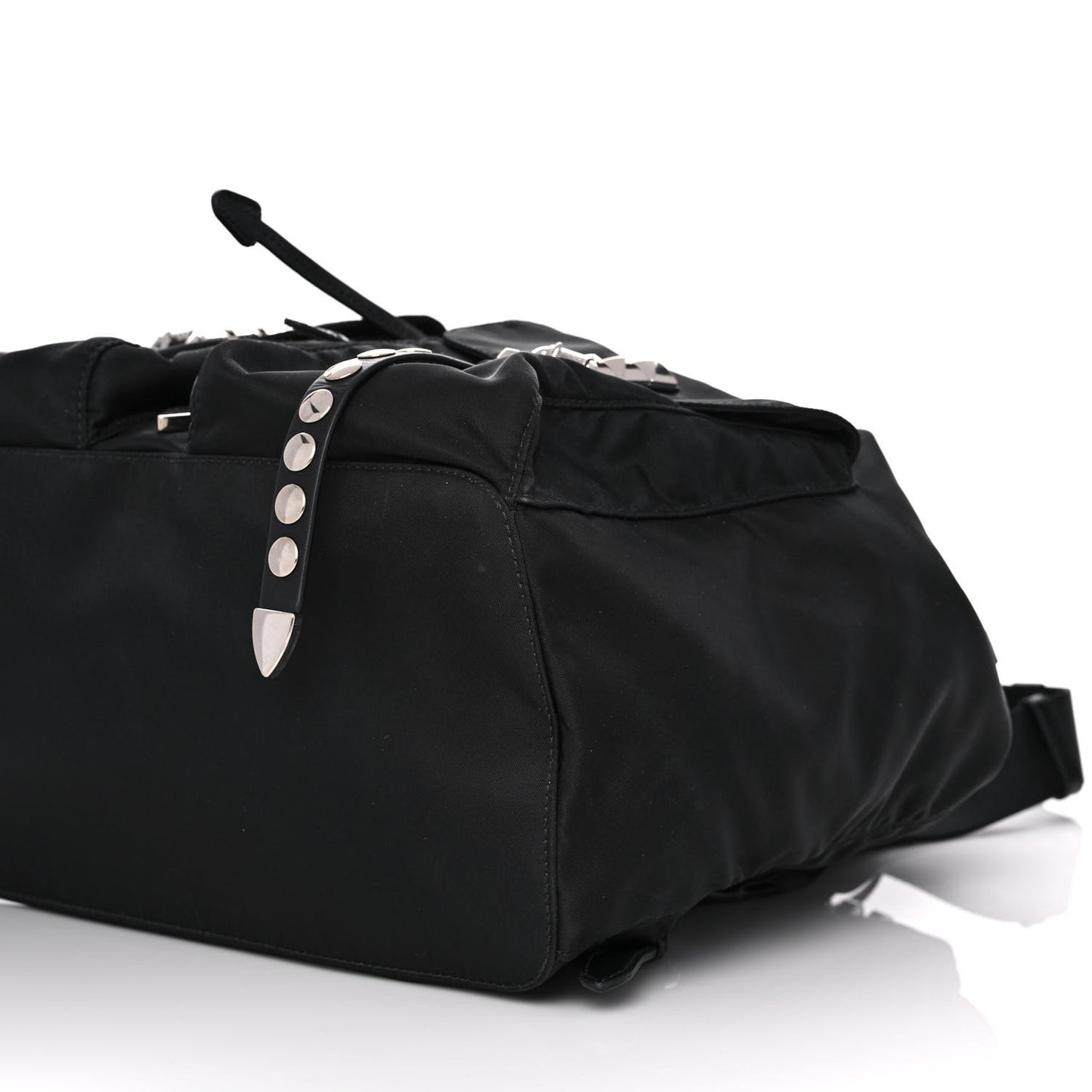 Nylon New Vela Studded Backpack Black