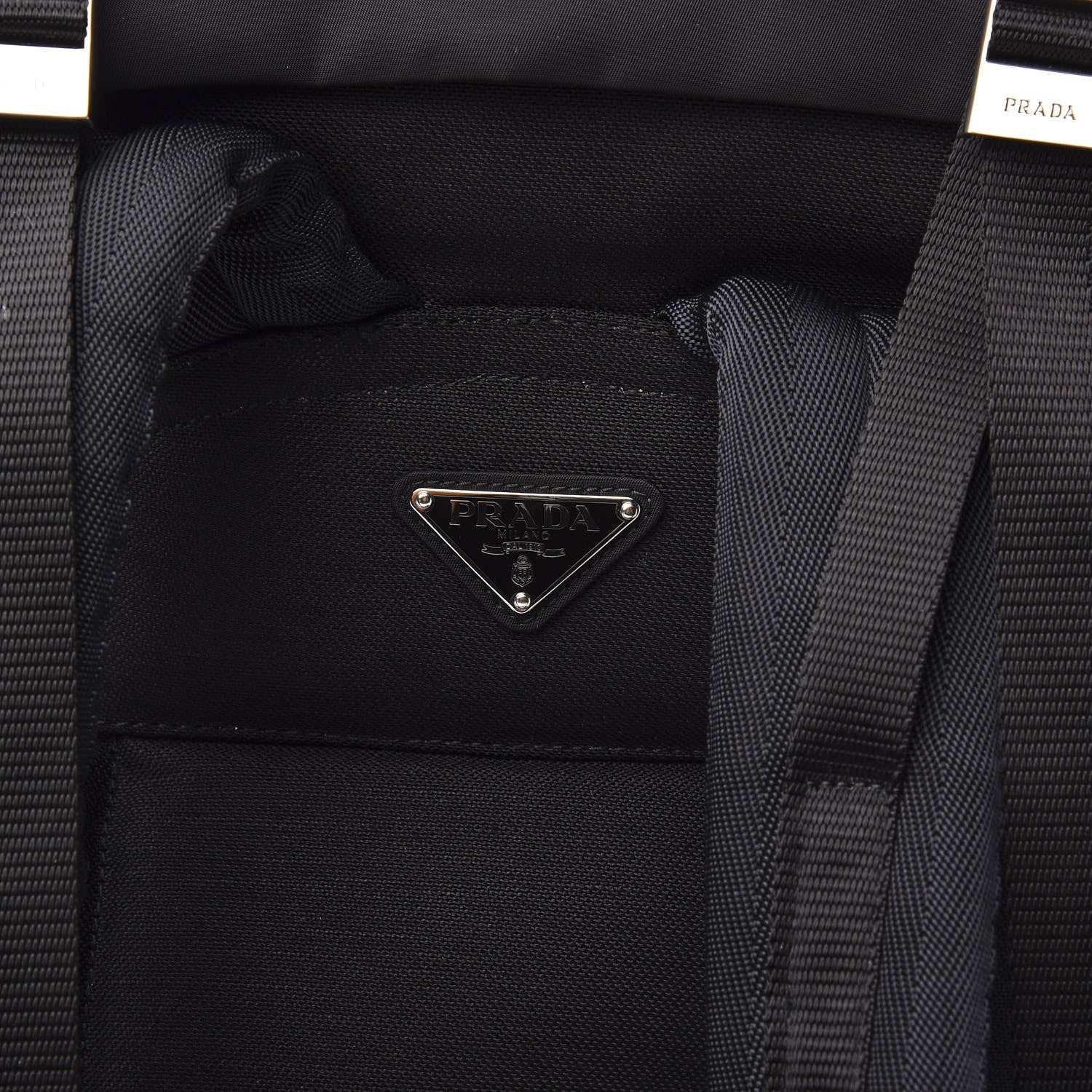 Prada Tessuto Nylon Double Buckle Backpack Black 8 of 8